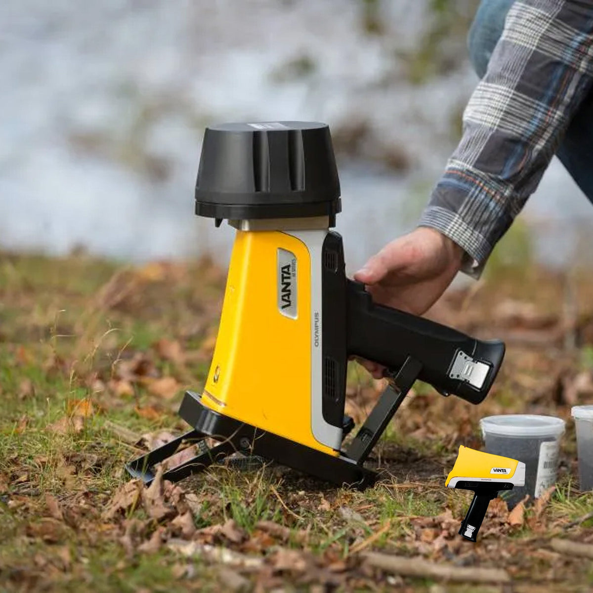 The Vanta Max 55 kV Handheld XRF measuring Rare Earth Elements in the field