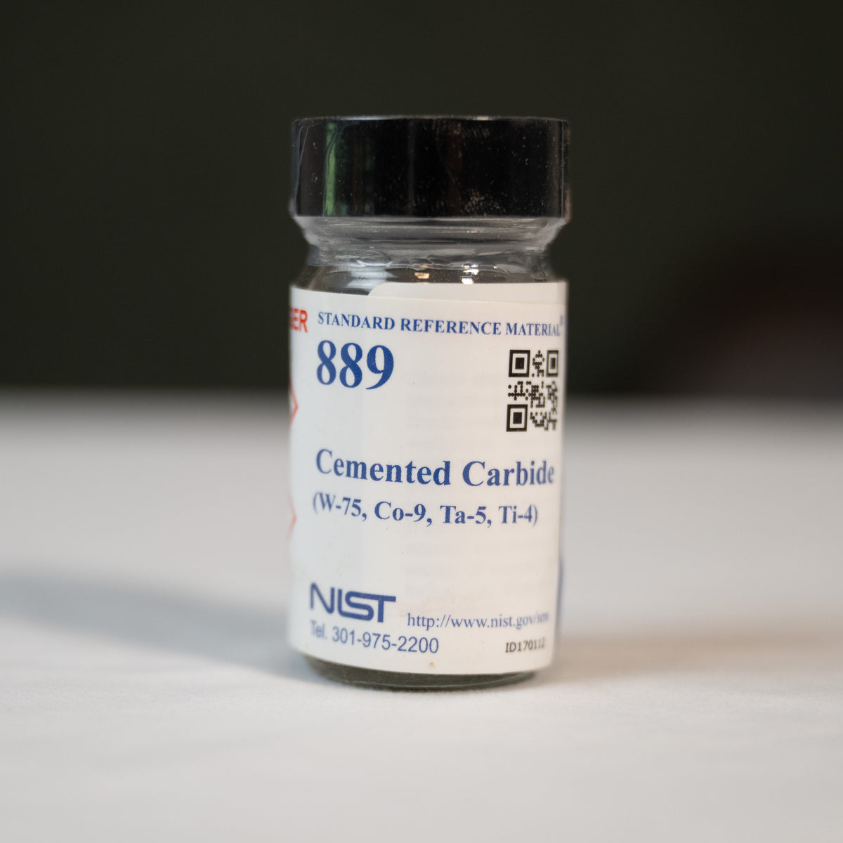 NIST SRM 889 Cemented Carbide (W75-Co9-Ta5-Ti4) Certified Reference Material