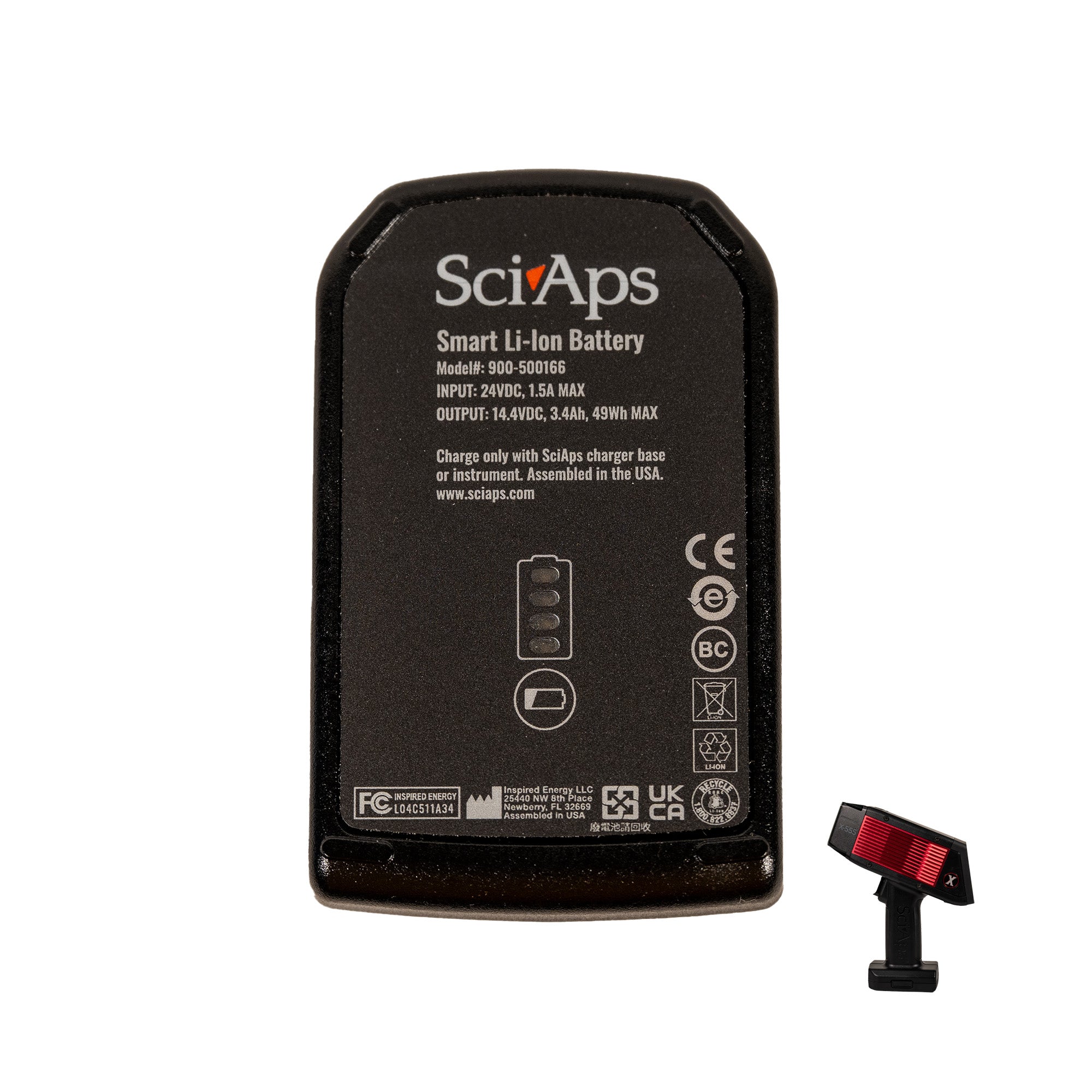 New Style SciAps X555 Lithium Ion Battery PN 900-500166 Bottom 14.4V 3.4Ah 49Wh