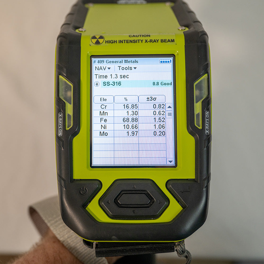 Pre Owned Thermo Scientific Niton XL2 980 Plus Showing Grade Identification of 316 Stainless Steel