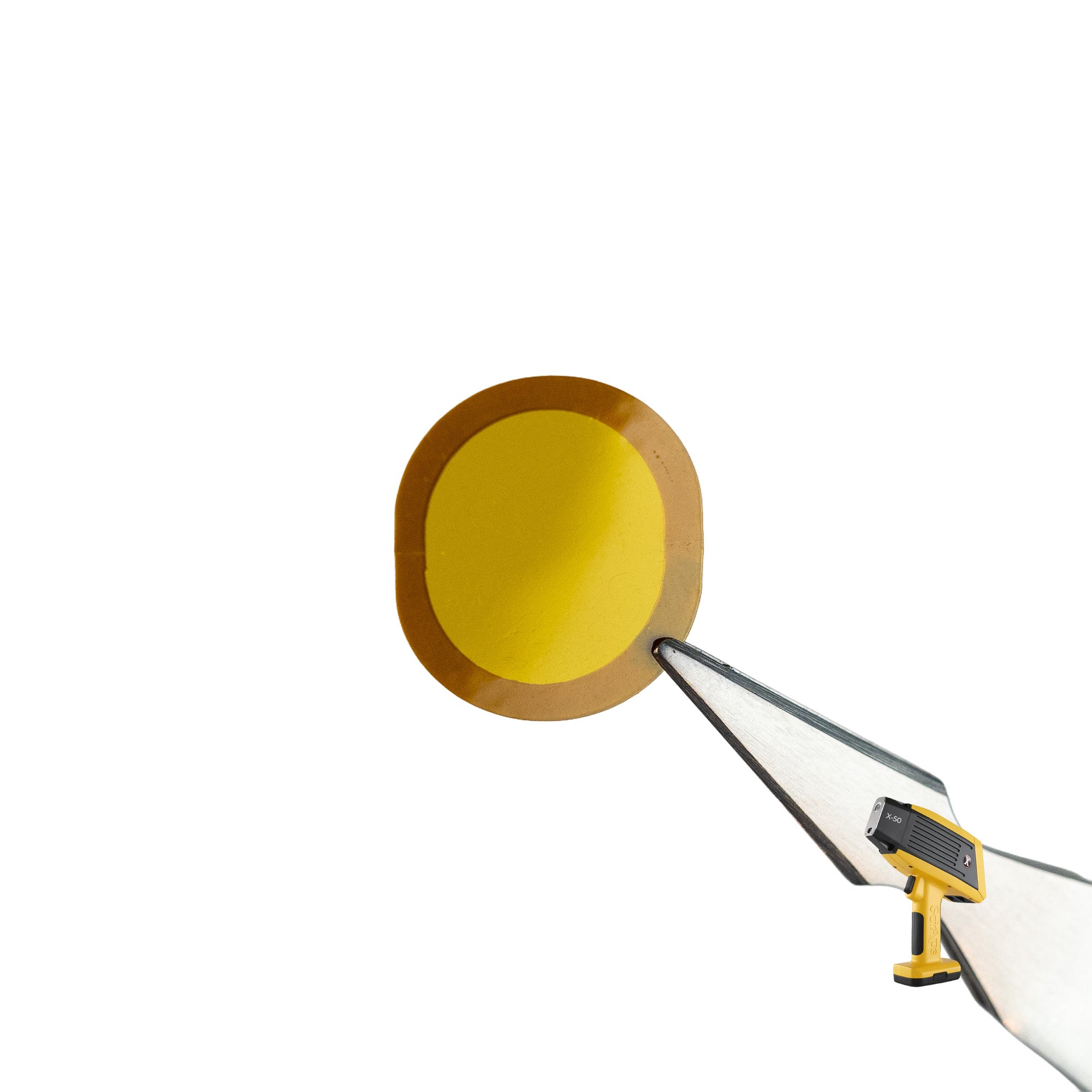 SciAps X-50 Kapton window shown held by a tweezer