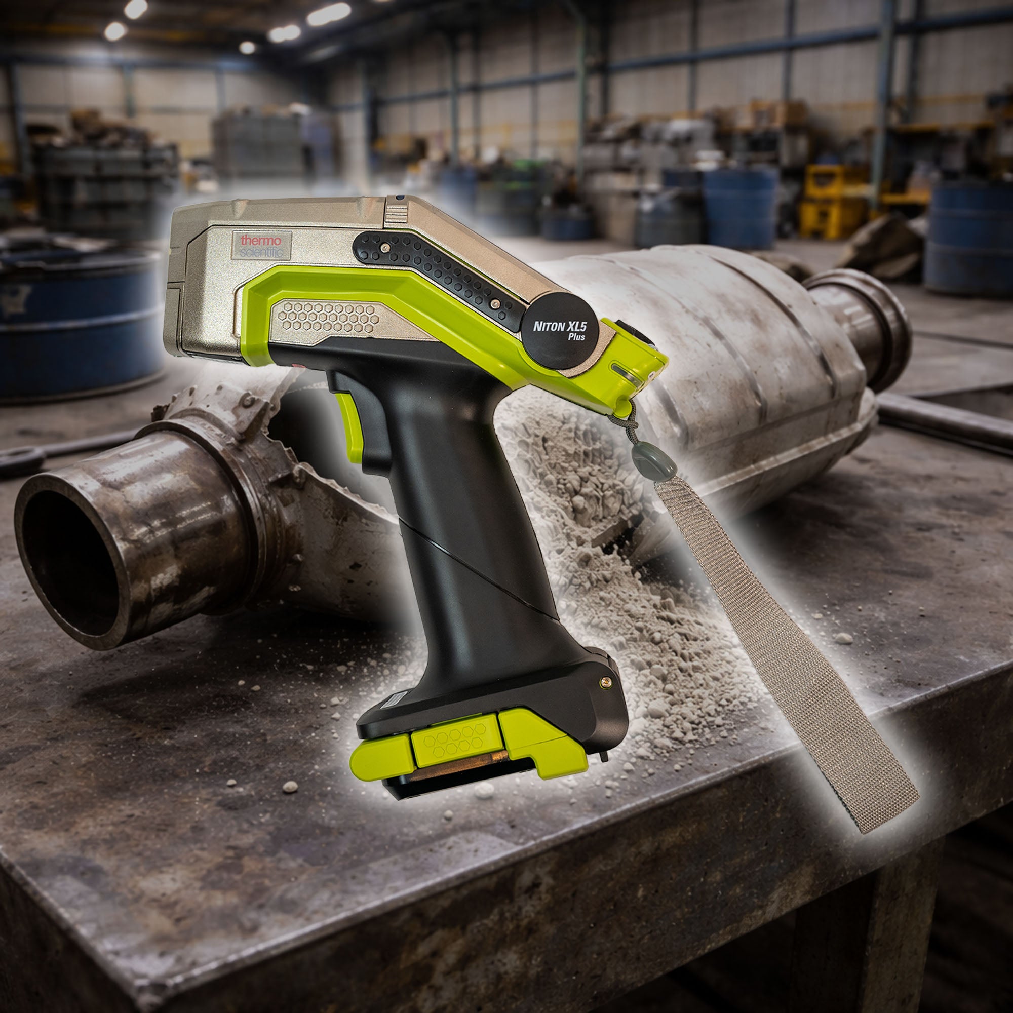 Niton XL5 Analyzer Facing Left showing catalytic converter being recycled