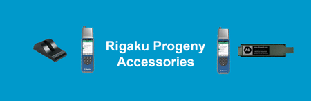 Rigaku Progeny Accessories Collection Banner including battery battery charger and more