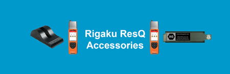 Rigaku ResQ Accessories Collection Banner Image including battery and battery charger