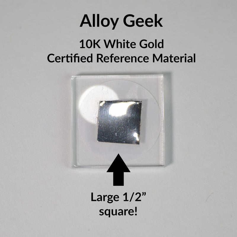 10K White Gold Standard Certified Reference Material with chemical composition