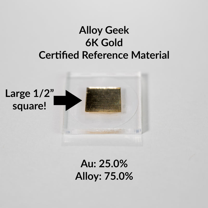 6K Gold Standard Certified Reference Material with chemical composition