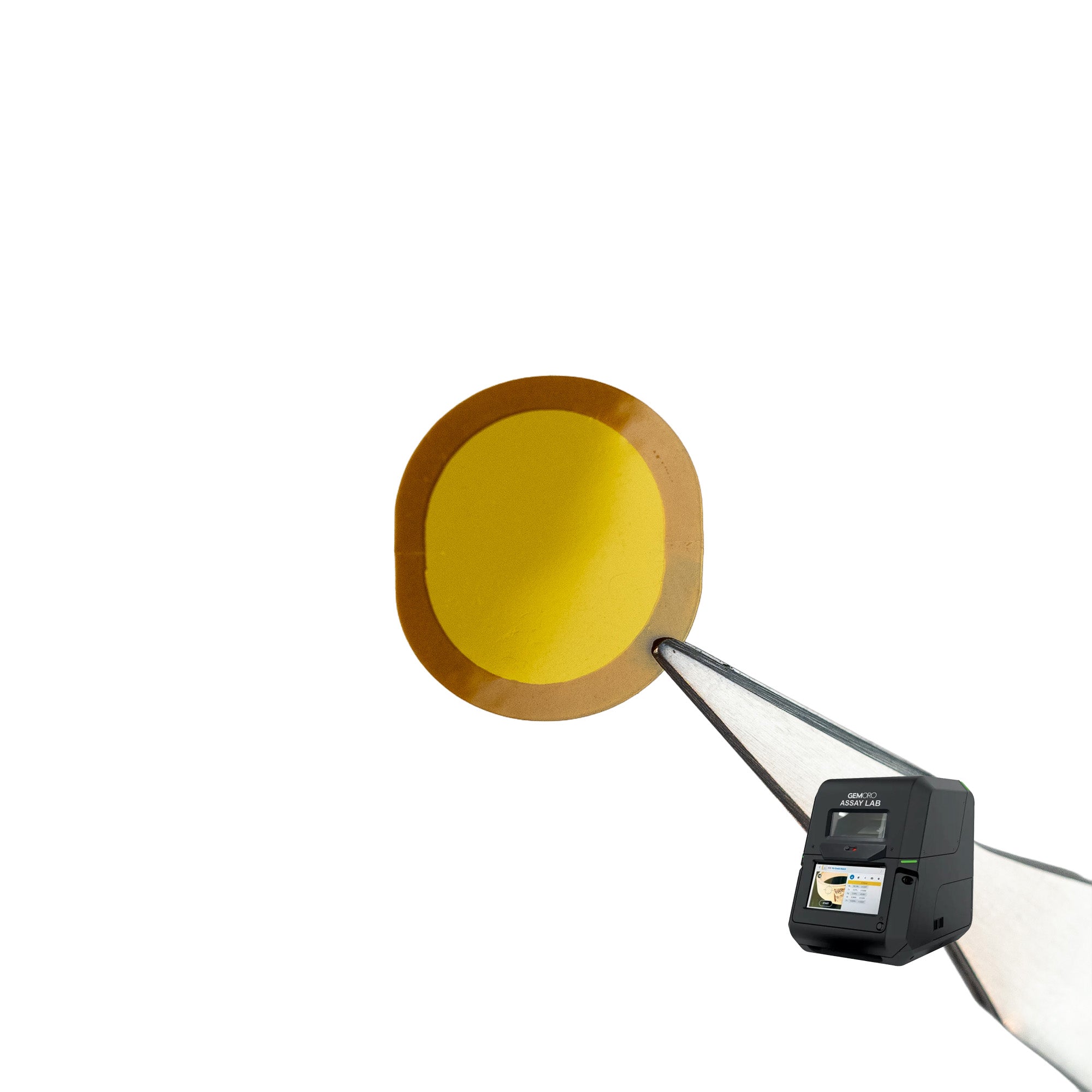 Gemoro XRF Assay Benchtop Close up of replacement Kapton measurement Windows