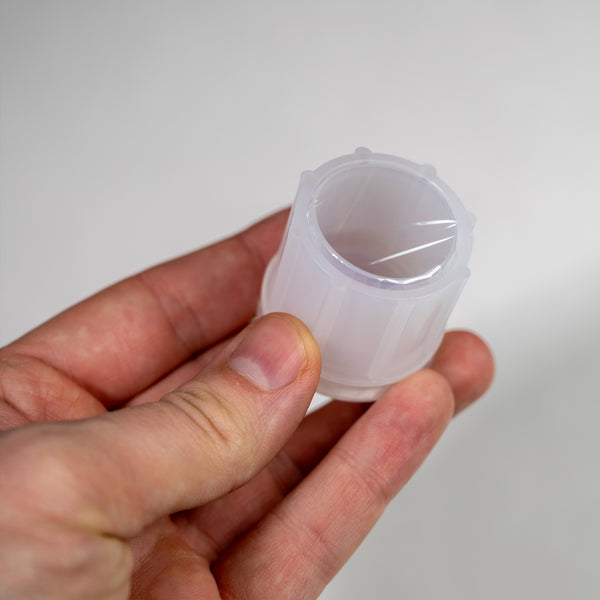 Hitachi LabX5000 Disposable Sample Cup Part Number 10003449 showing complete cup with XRF Film