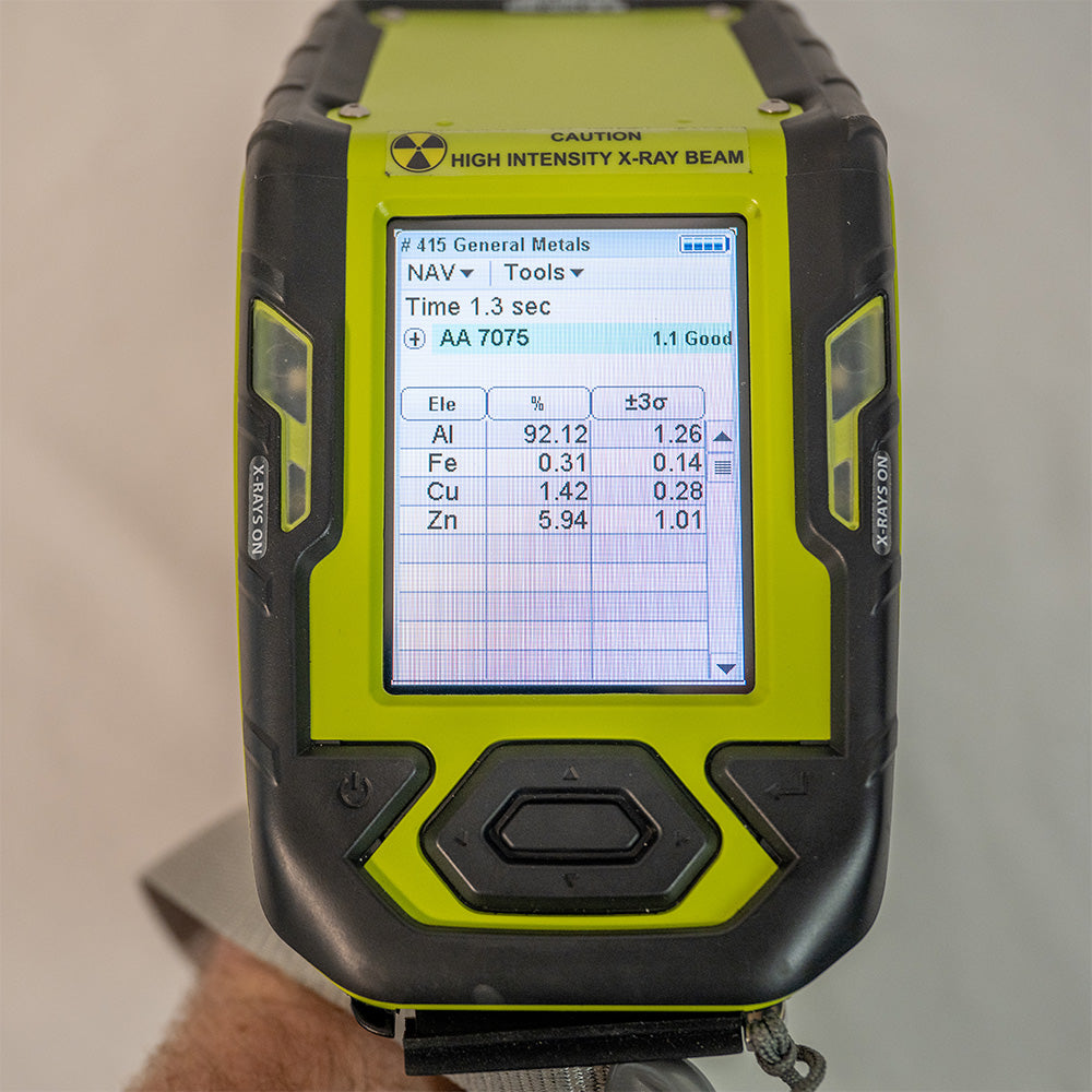 Pre Owned Thermo Scientific Niton XL2 980 Plus Showing Grade Identification of 7075 Aluminum