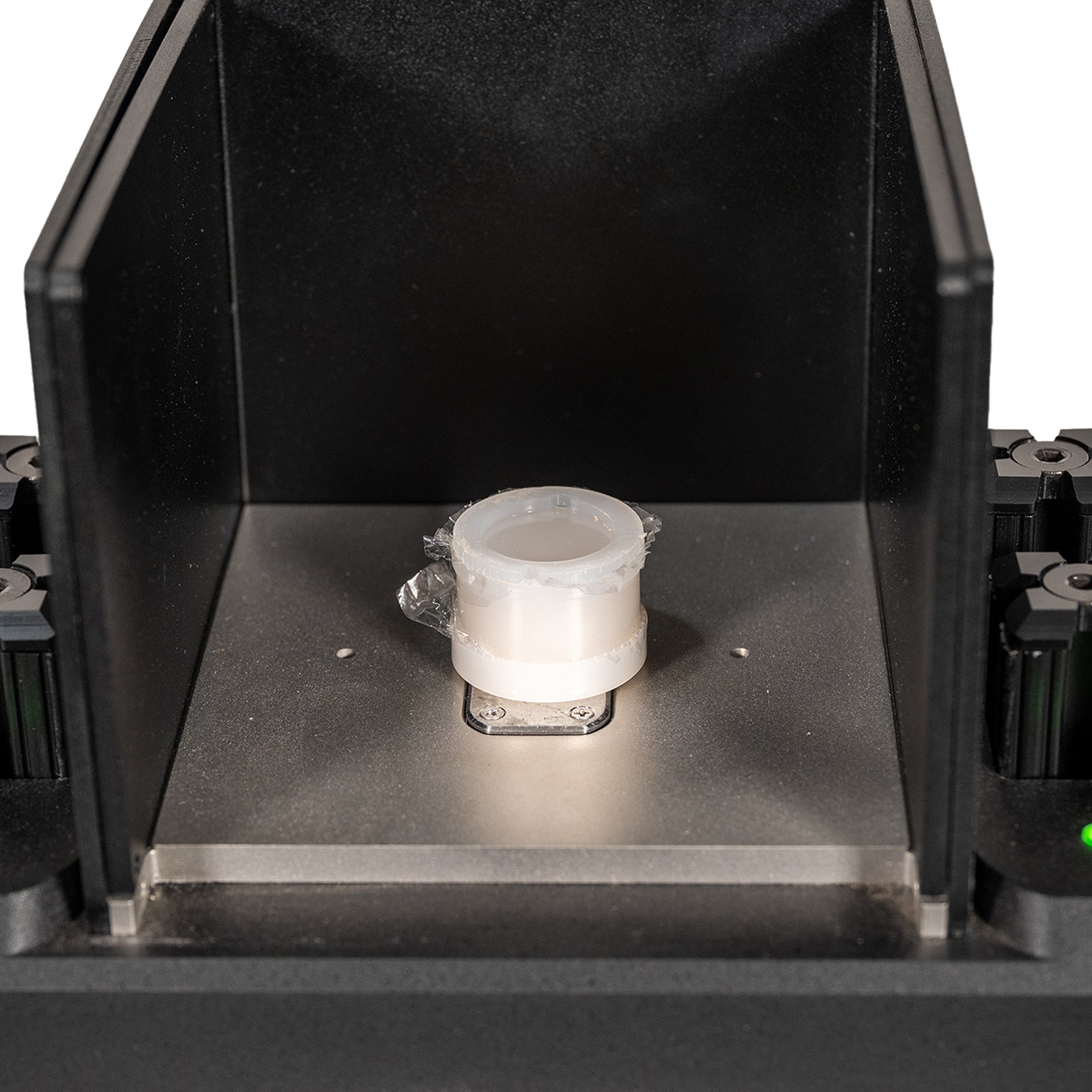 SciAps X-550 Pb Desktop Test Stand showing sample cup for soil analysis