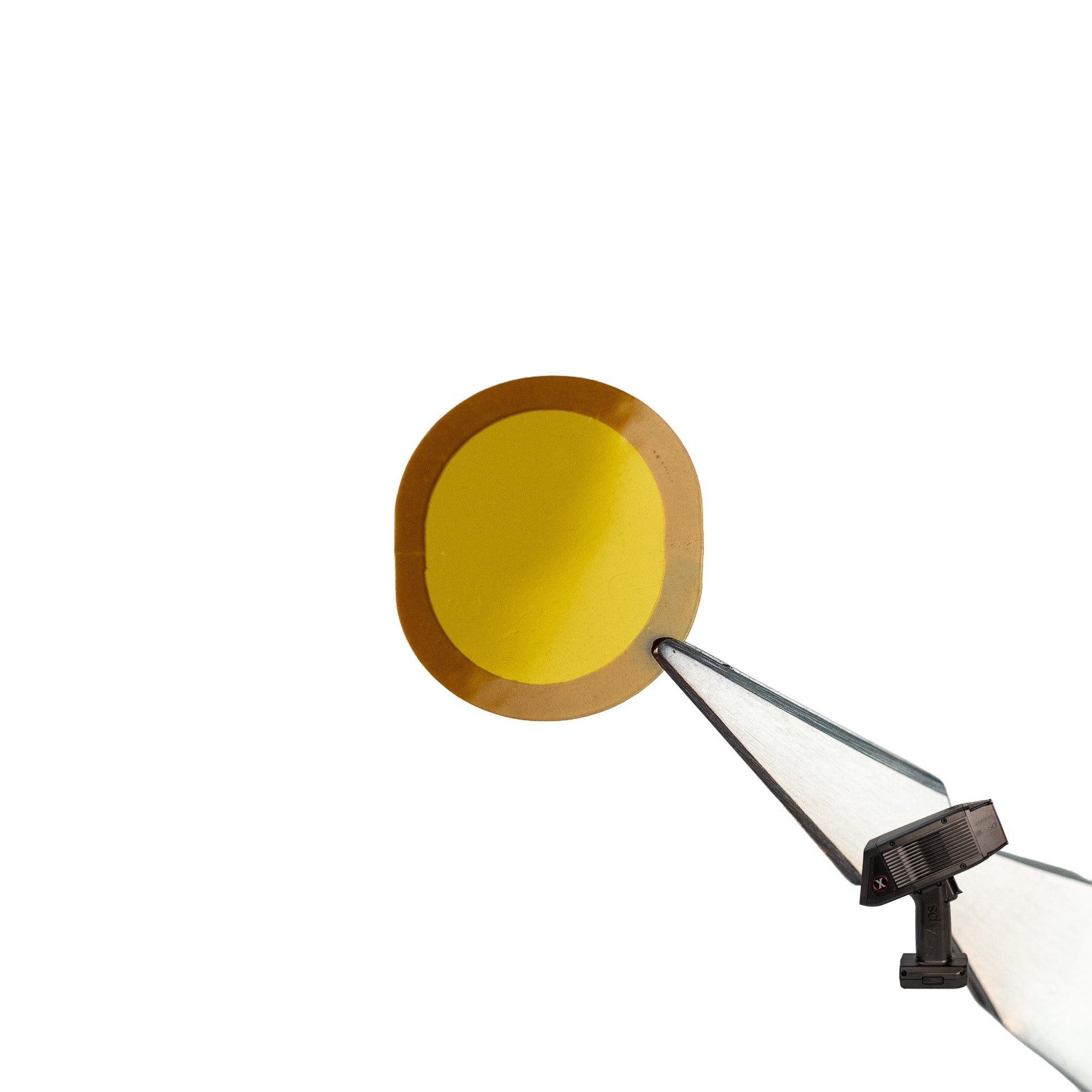 SciAps X-550 Pb Kapton window shown held by a tweezer