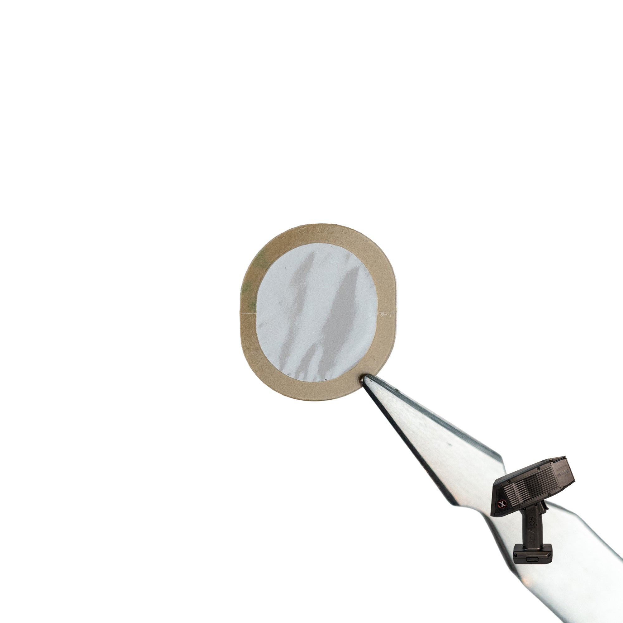 SciAps X-550 Pb Prolene window shown held by a tweezer