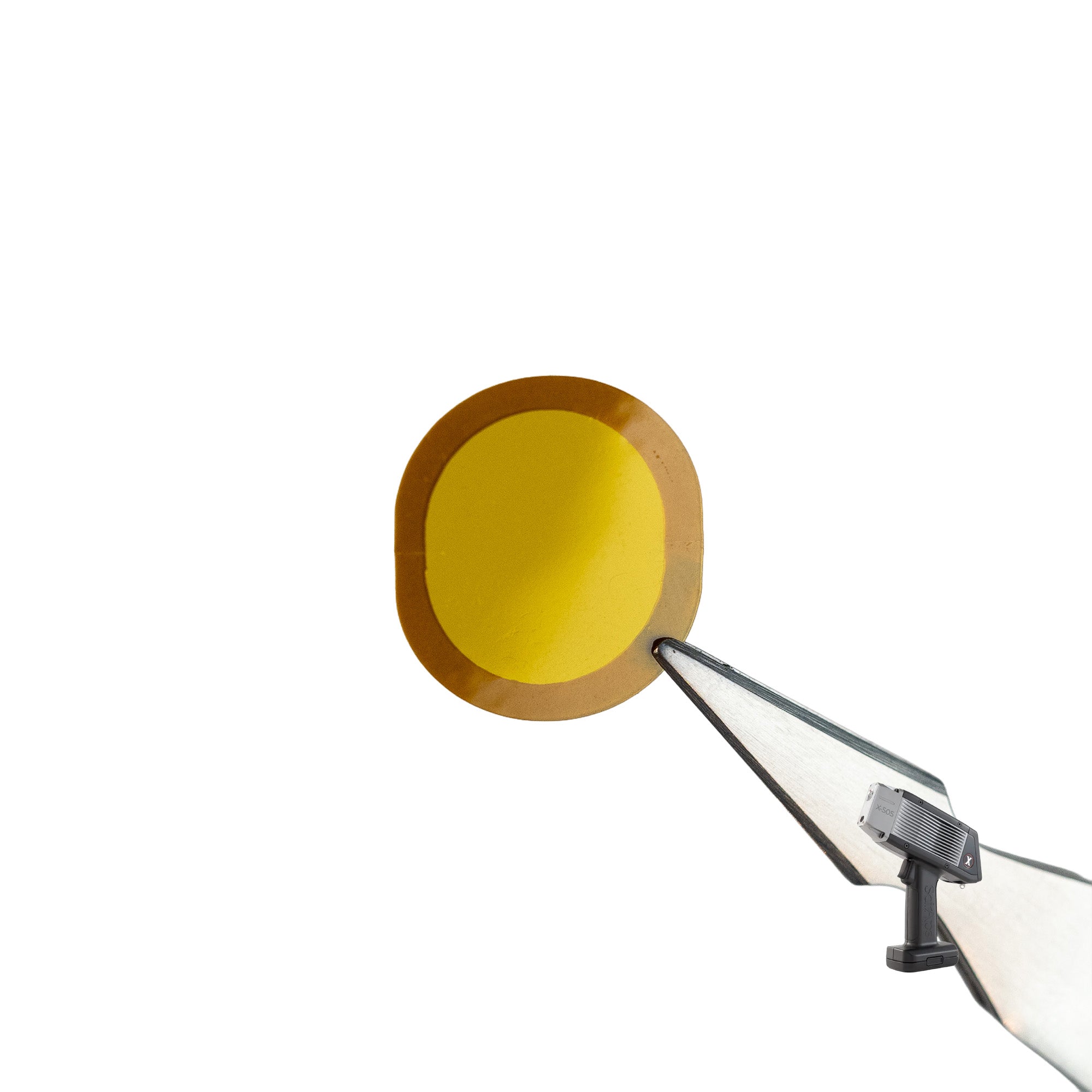 SciAps X505 Kapton window shown held by a tweezer