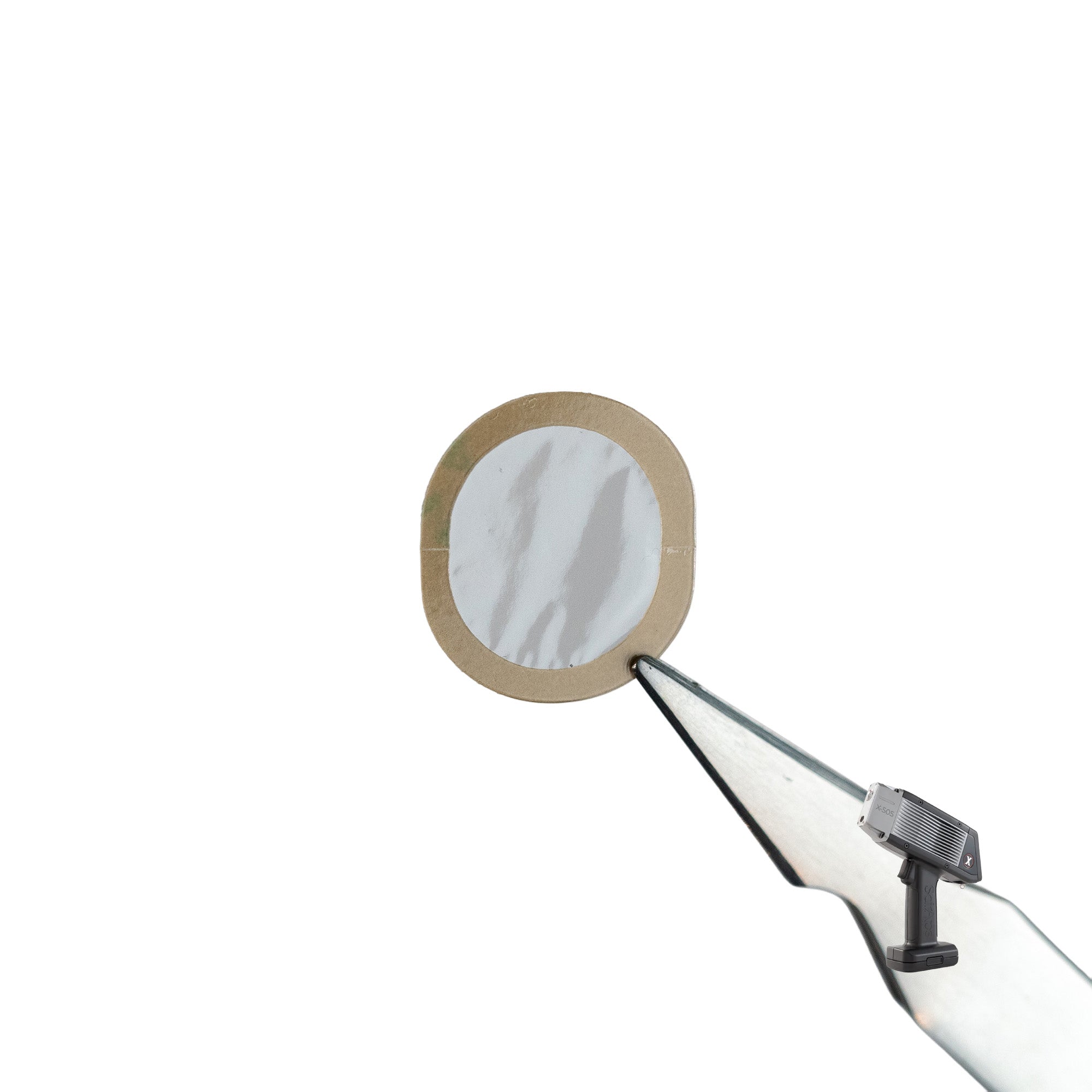 SciAps X505 Prolene window shown held by a tweezer