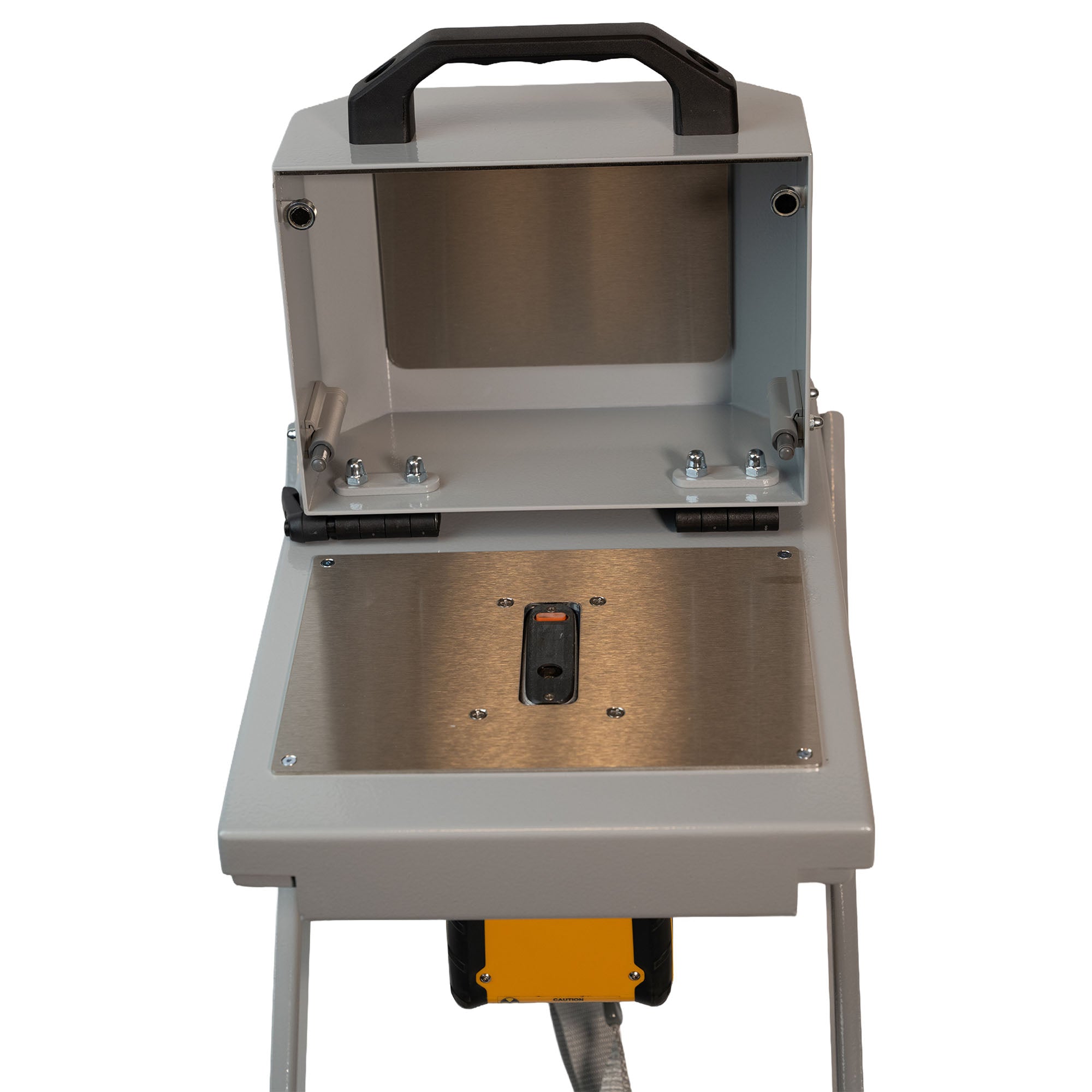 Field Desktop Test Stand Sample Chamber Showing Niton XL2 mounted in it