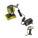 Niton XL5e battery charging cradle shown connected to Niton XL5e Battery (sold separately) and the included AC power adapter