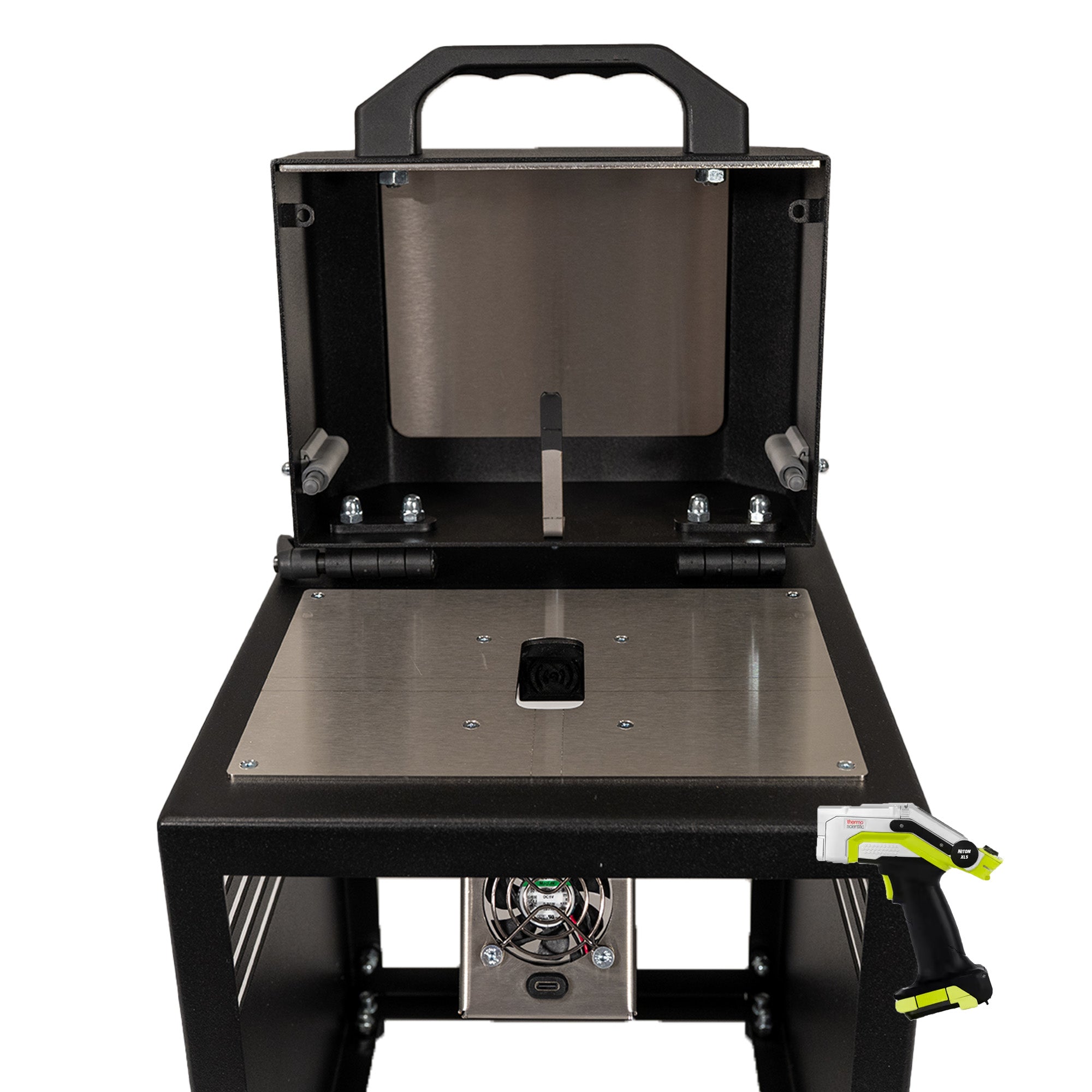 Thermo Scientific Niton XL5 Desktpo Test Stand ISO Sample Chamber Open Equivalent to PN 800-02221 or PN 580-08201