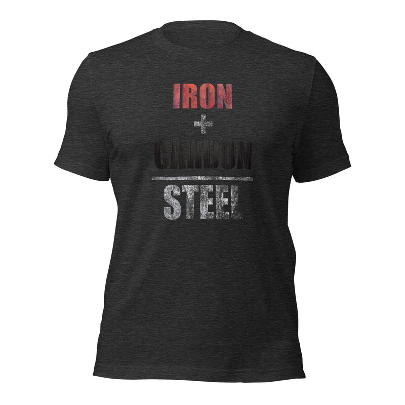 Iron + Carbon = Steel Unisex t-shirt