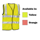 Mesh Hi Vis Yellow or Orange Vest ANSI/ISEA 107 rated vest is fluorescent yellow or orange and has broad 2" reflective stripes to meet high-visibility requirements