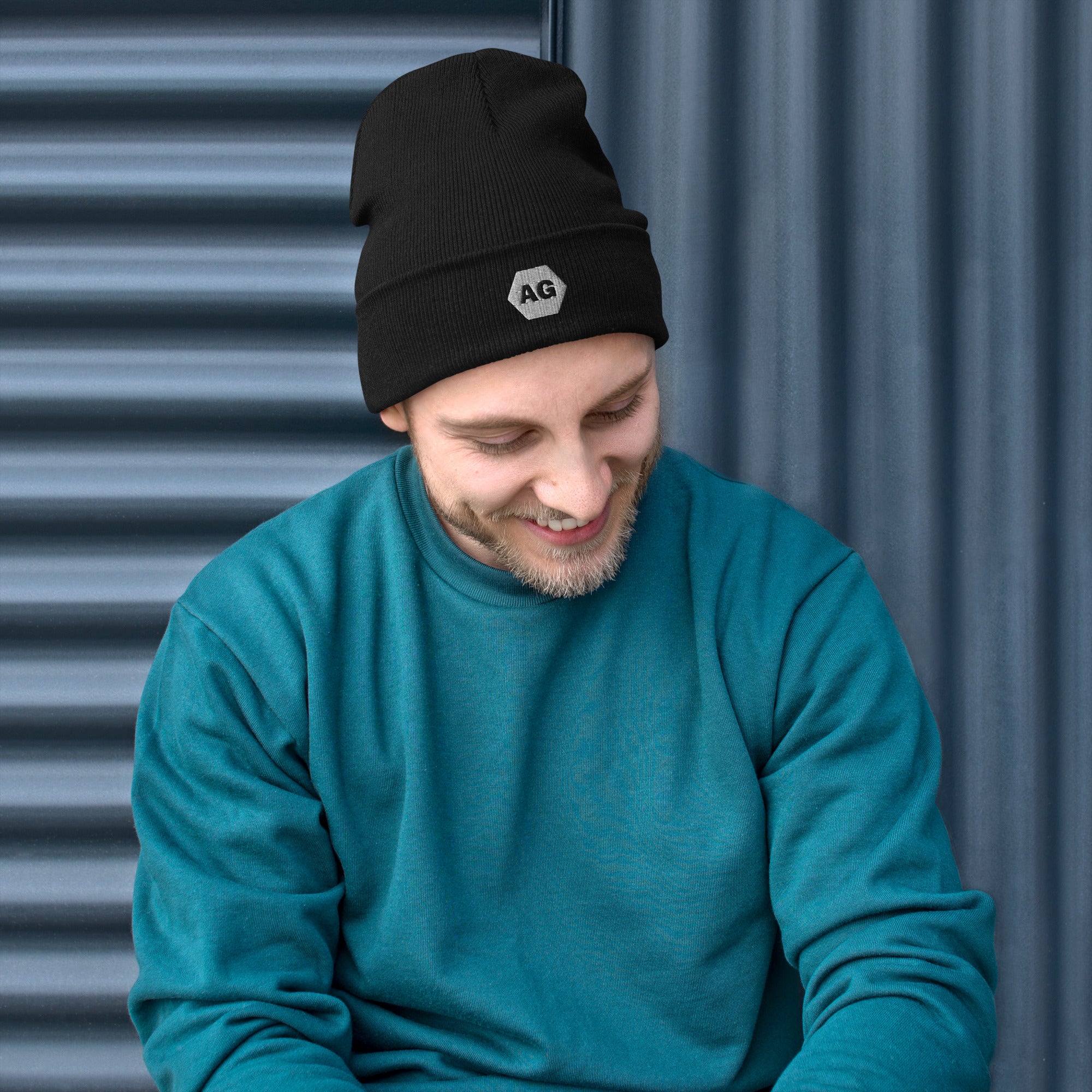 Alloy Geek AG Embroidered Beanie Male Model 1